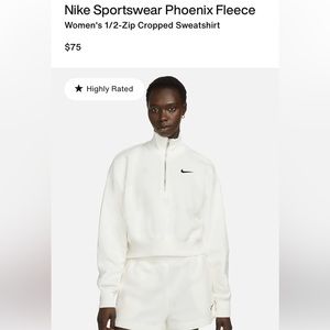 Nike Women's 1/2-Zip Cropped Sweatshirt Size S (4–6)
